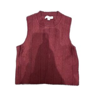 ALL ROW red maroon ribbed knit sweater tank vest S